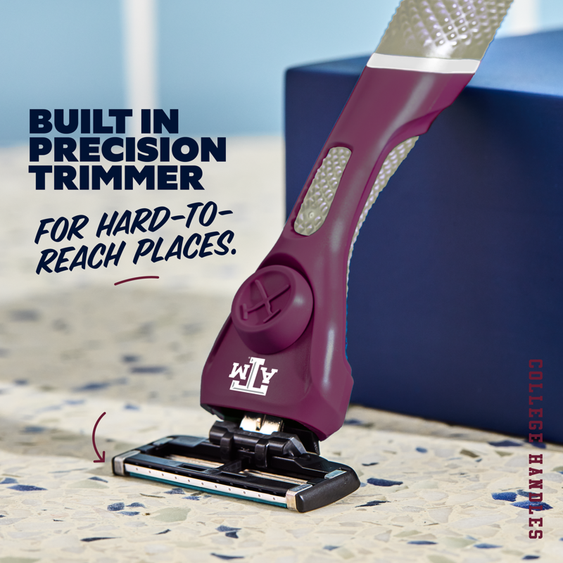 College Shaving Set with 6-Blade Razor & Custom Team Colors - Men’s Grooming Kit