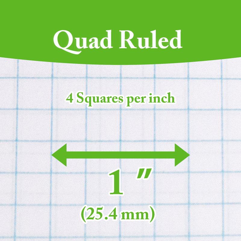 Quad-Ruled Loose Leaf Paper 100 Sheets for Binders, School & Office