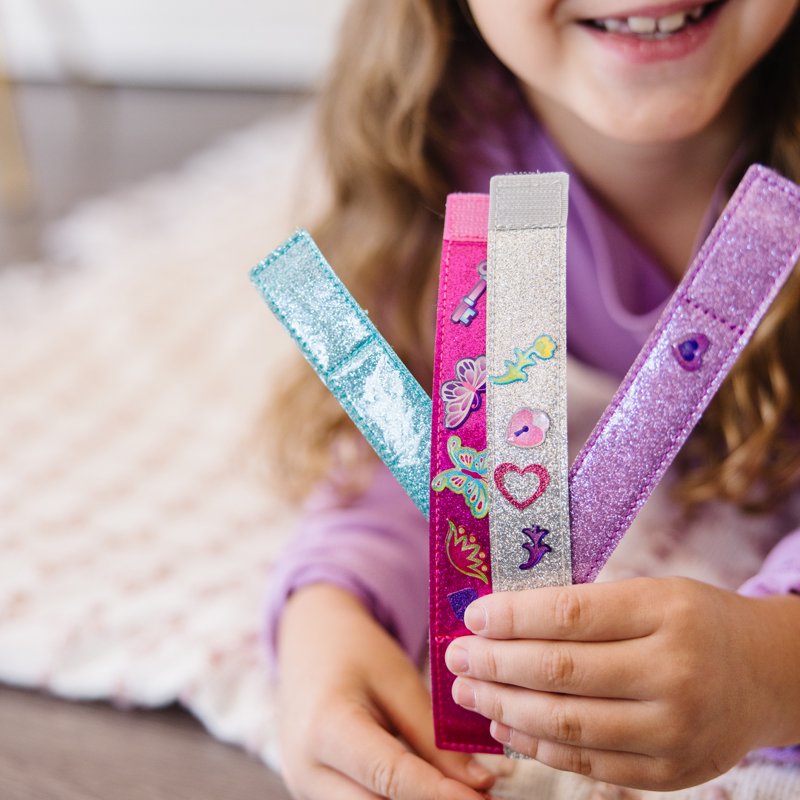 Kids Reversible Bracelet Craft Kit with 100+ Sparkle Stickers - Melissa & Doug
