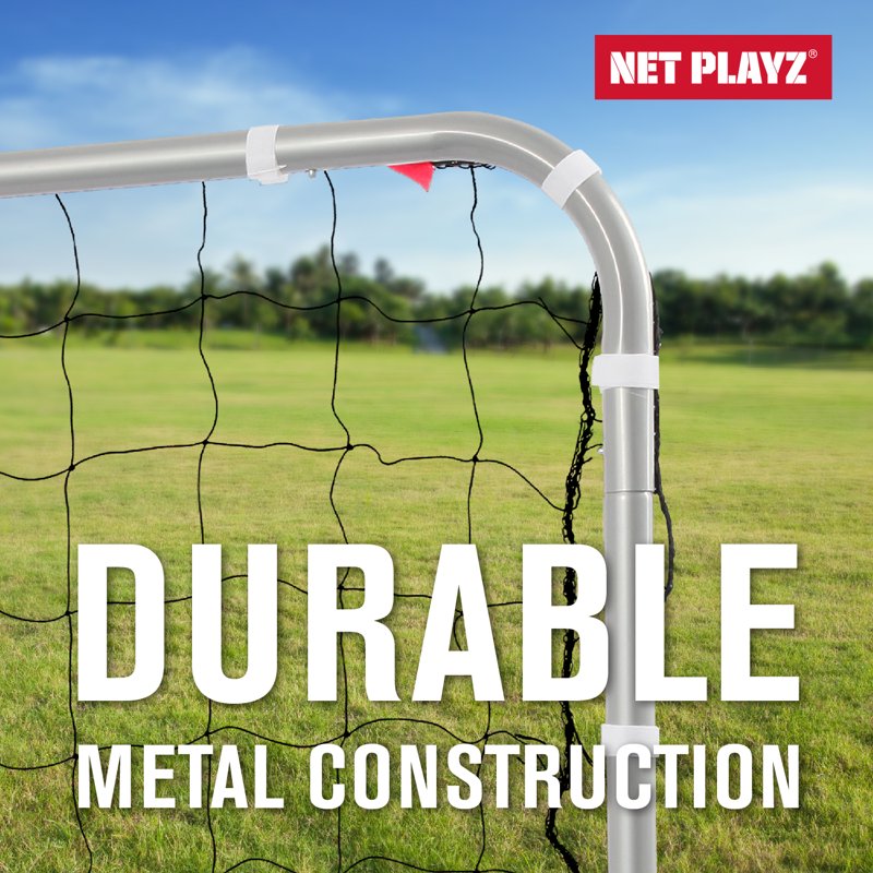 6' x 4' Easy Backyard Soccer Goal - Steel Frame, All-Weather Net, Stakes Included