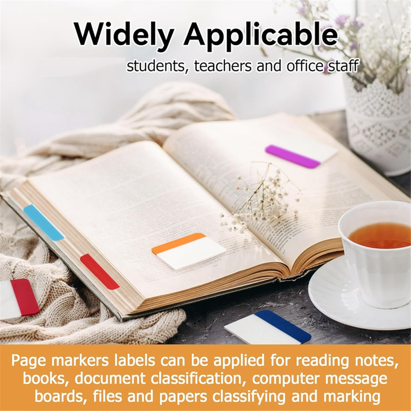 1200 Assorted Neon Sticky Index Tabs - Repositionable Page Markers for Office & Study