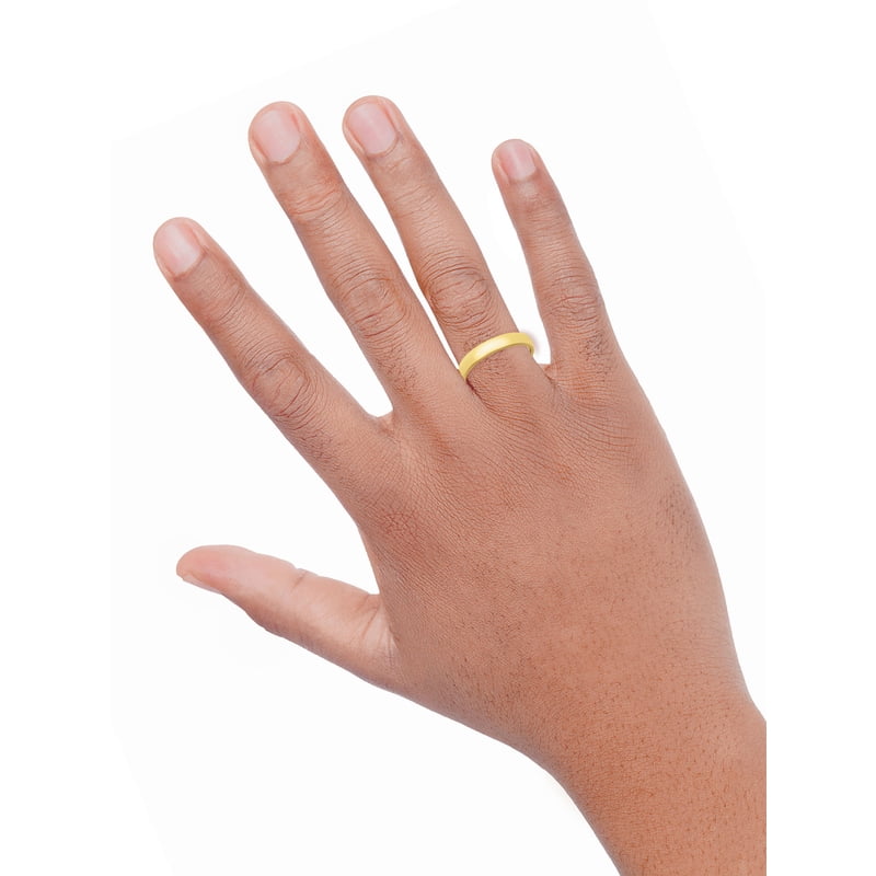 Men's 4mm 18K Yellow Gold Over Sterling Silver Wedding Band Comfort Fit