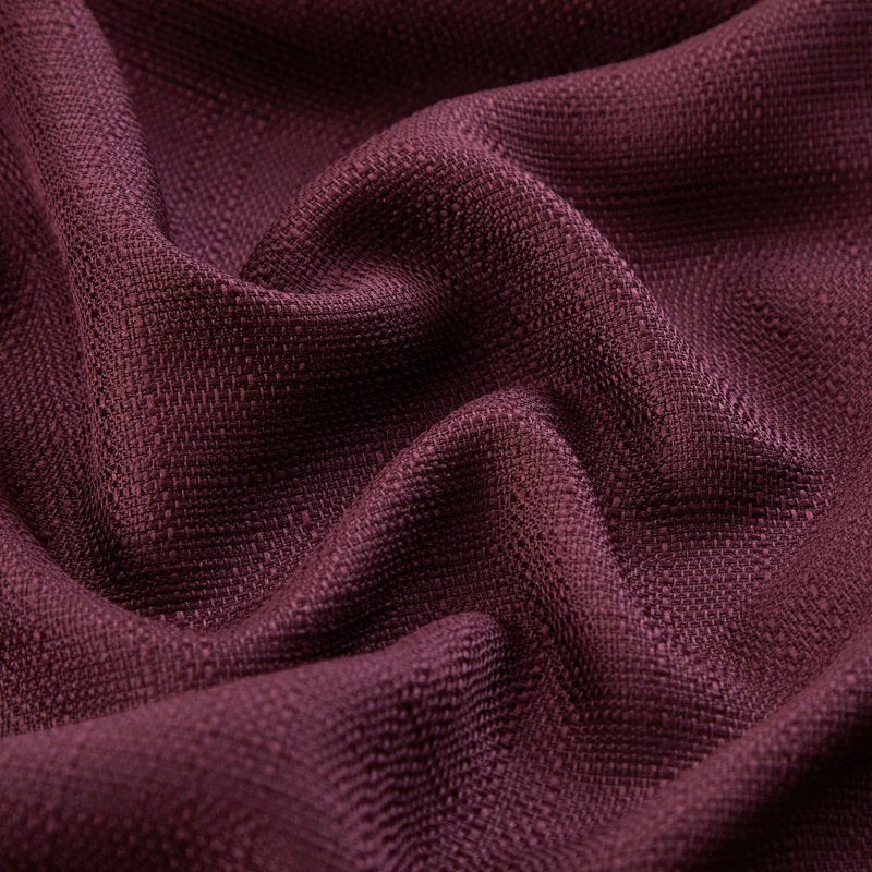 Light Filtering Curtain Panel Pair - Textured Solid Window Drapes, Burgundy, Set of 2