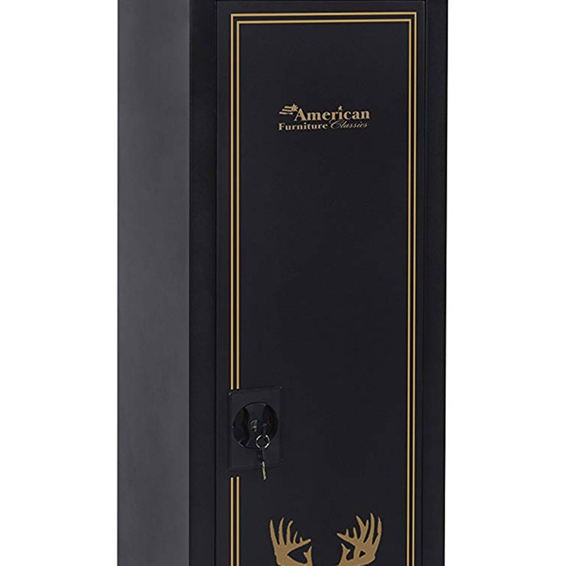 Gun Safe Storage Cabinet for 5 Rifles & Pistols - Heavy-Duty Metal, Black
