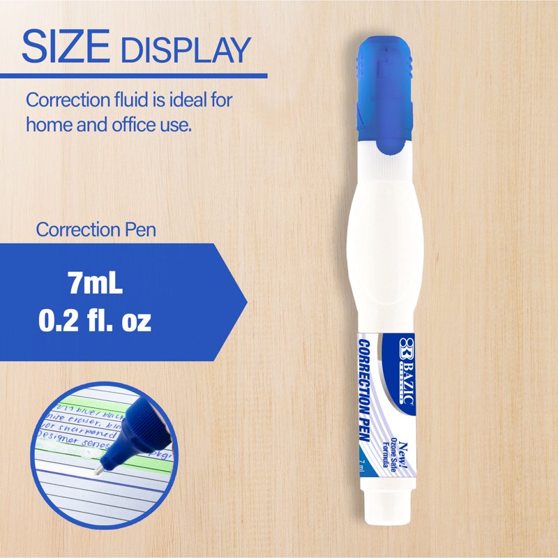 Correction Pen Set with Metal Tips - Quick-Dry White Out for Fine Details, 24-Pack