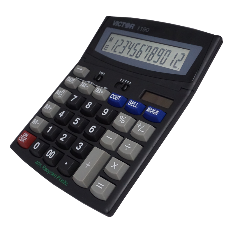 Desktop Display Calculator with Tilt LCD and Profit Keys - Black