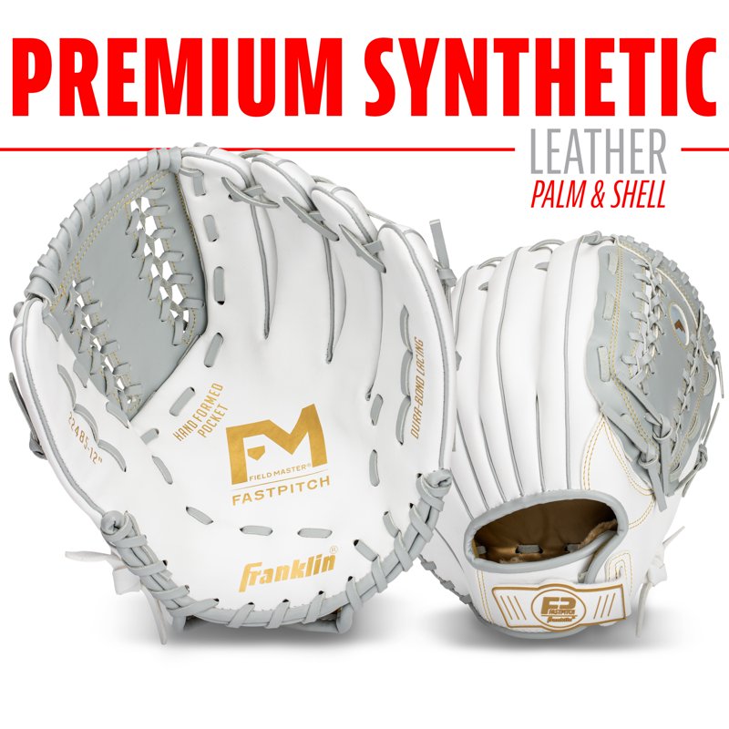 Fastpitch Softball Glove 12 Inch - Durable Synthetic Leather, Right Hand Throw