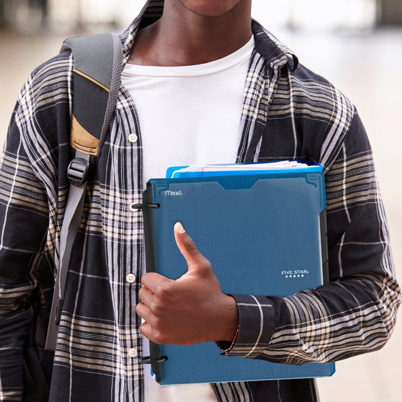Refillable Notebook with Custom Cover and Study App - 60 Sheets, College Ruled