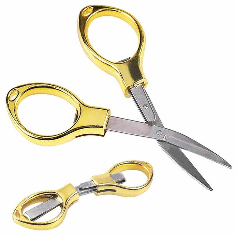 Portable Folding Travel Scissors - Small Stainless Steel Craft & Shredder