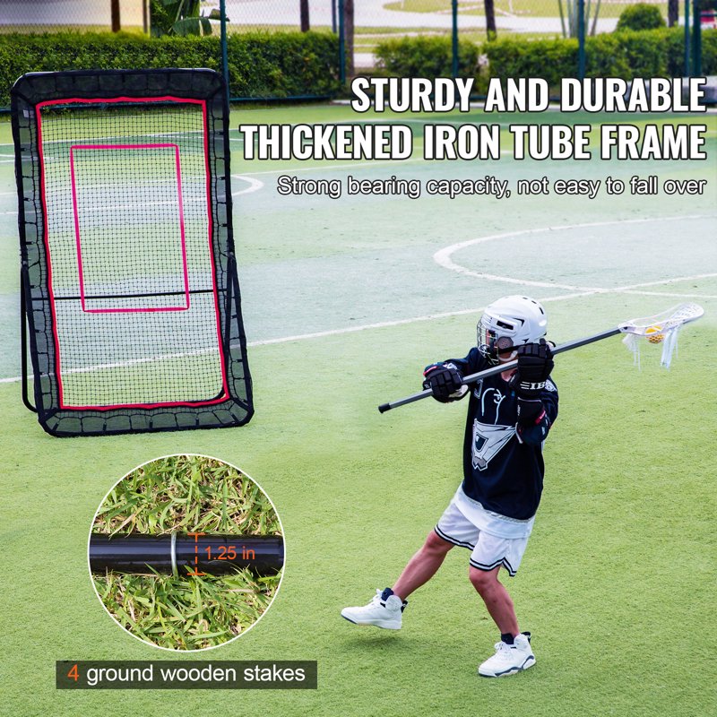 Outdoor Baseball Softball Volleyball Rebounder Net - Adjustable Practice Screen 4x7 ft