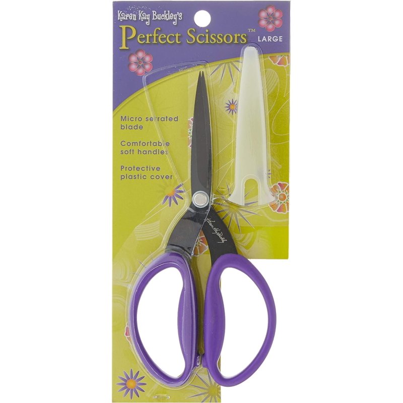 Karen Kay Buckley 7.5-Inch Serrated Fabric Scissors with Cushioned Handle
