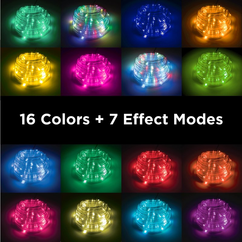 RGB LED Rope Lights for Above-Ground Pools 39ft Remote Control Multi-Color