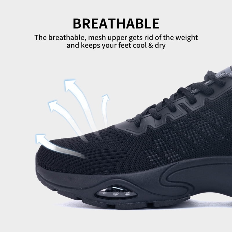 Men's Non-Slip Athletic Running Shoes for Gym Cross Training - Allblack