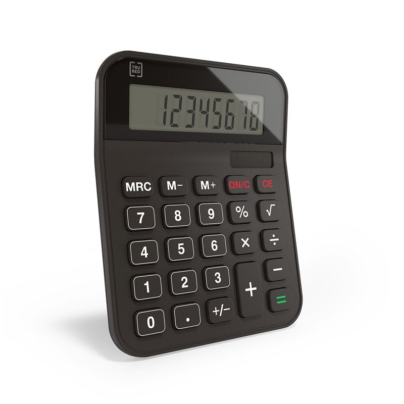 WorkLife Brands Desktop Calculator with Last Digit Erase Battery Black