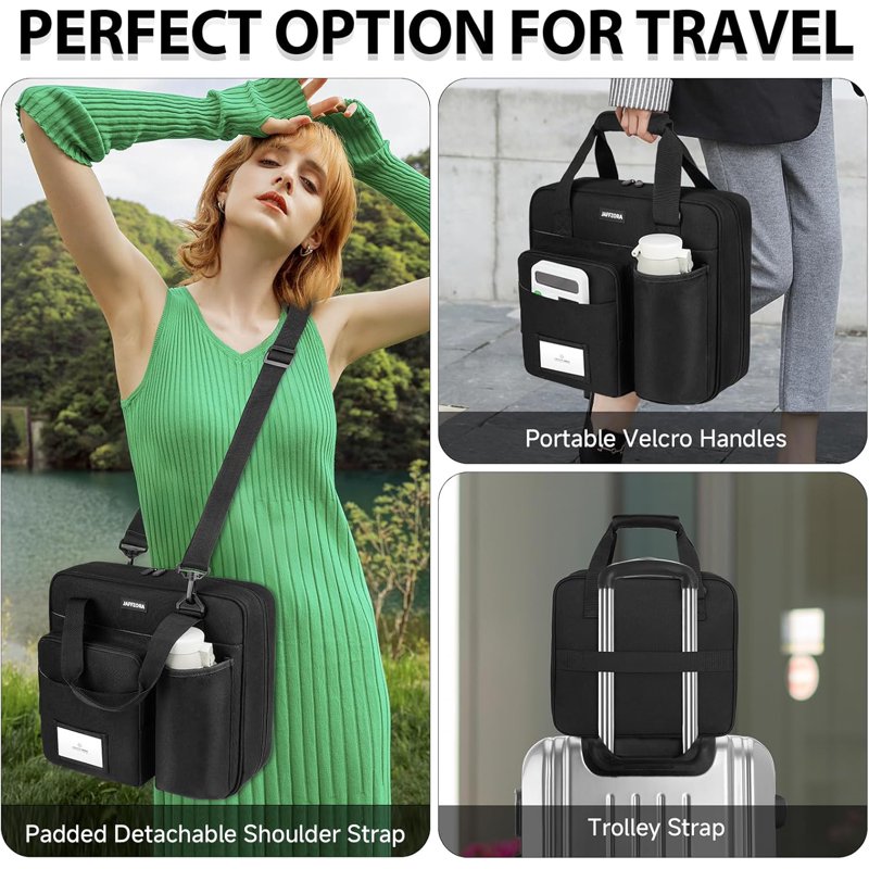 3 Inch D-Ring Zipper Binder Bag with 700 Sheet Capacity and Multiple Pockets