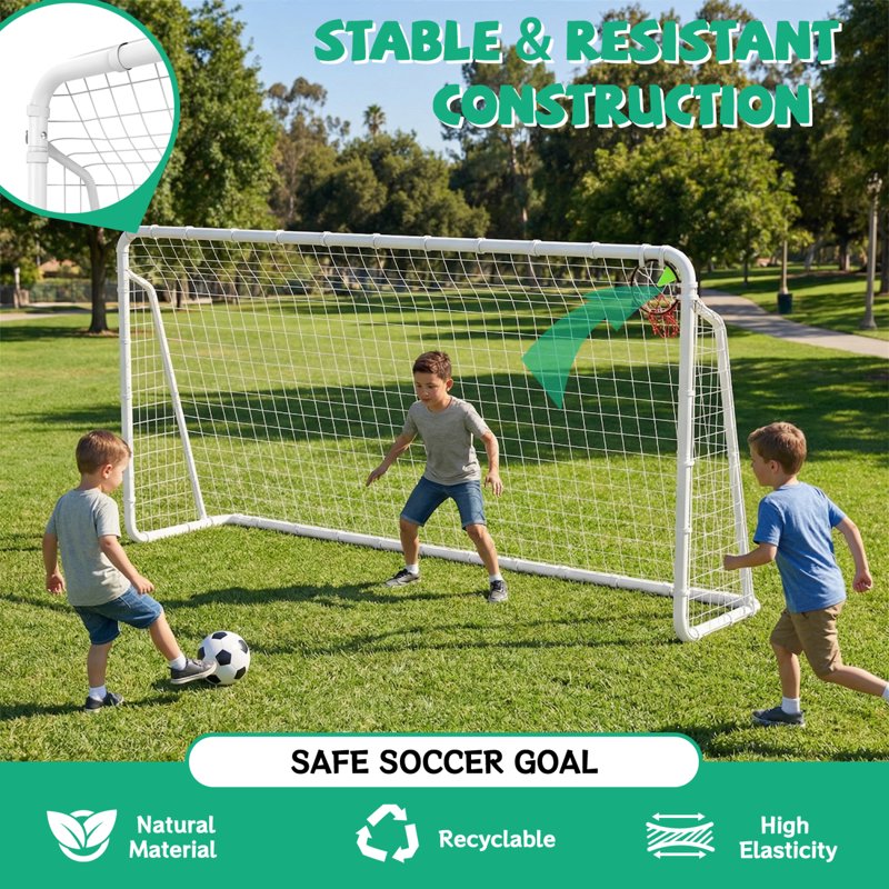 6x12ft Portable Soccer Goals for Backyard – High-Strength Net, Weather-Resistant Steel Frame
