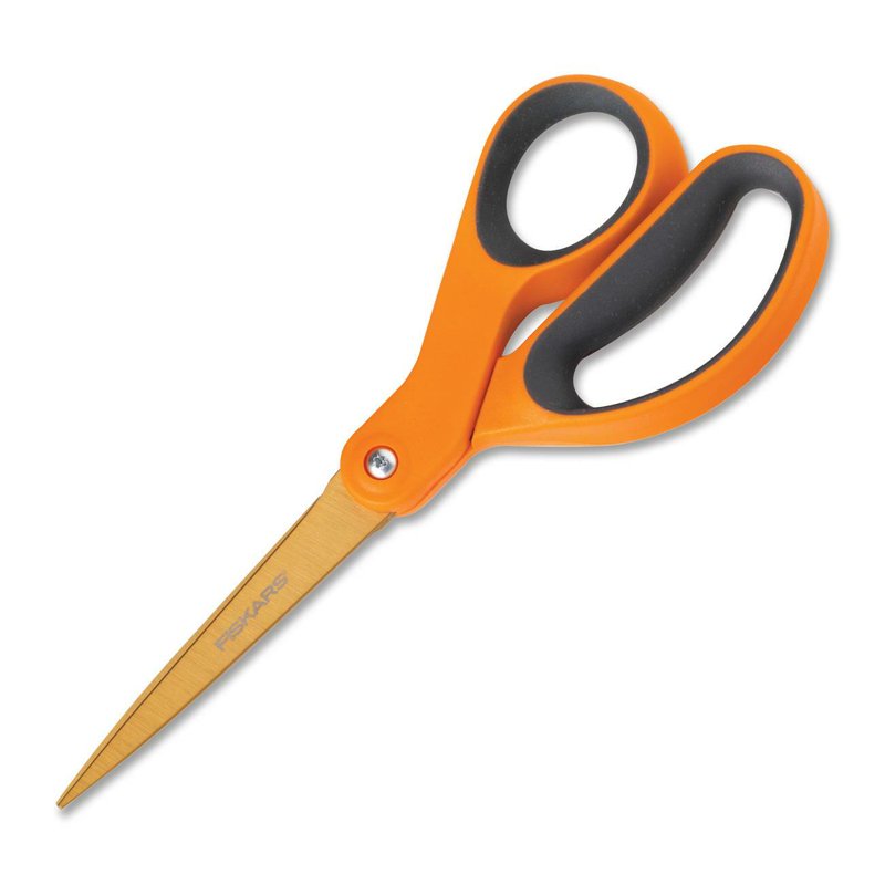8-Inch Titanium Coated Straight Scissors with Soft Grip Handle - Durable & Sharp