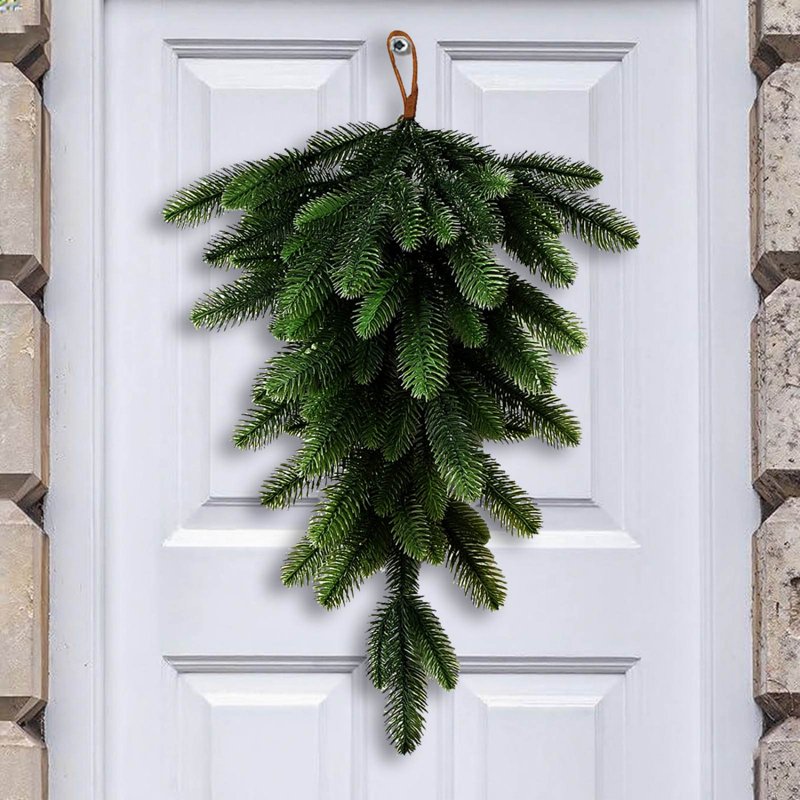 Artificial Pine Needle Wall Garland, 26-Inch Indoor Outdoor Holiday Decor