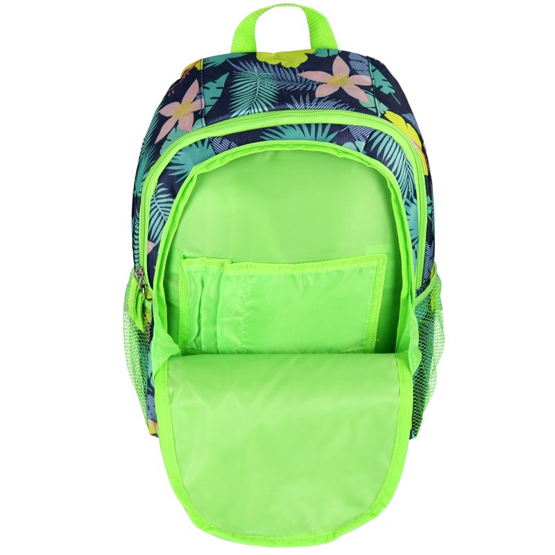 Kids Tropical Floral Backpack for Travel & School - Durable Polyester, Adjustable Straps