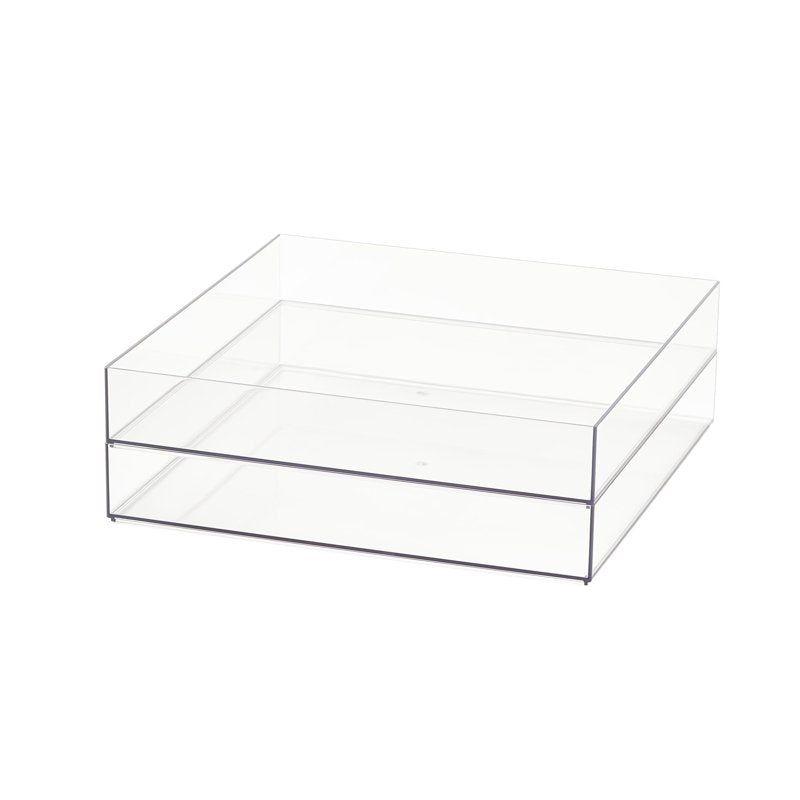 12x12 Clear Stackable Craft Storage Tray for Scrapbook & Office Supplies