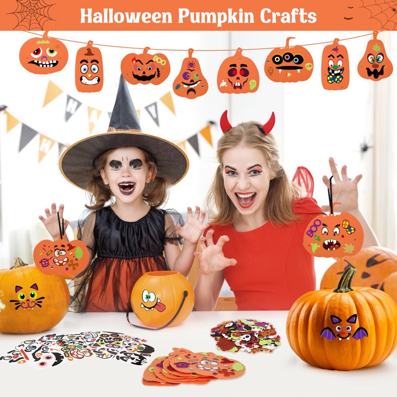 Halloween Foam Pumpkin Craft Kit for Kids - 36 Sets DIY Decorations & Ornaments