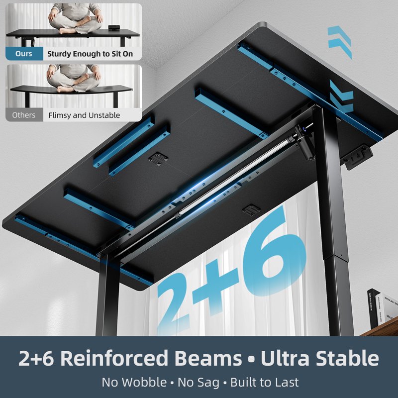 Electric Standing Desk 60x30 Inch Adjustable Sit-Stand Workspace with Cable Management