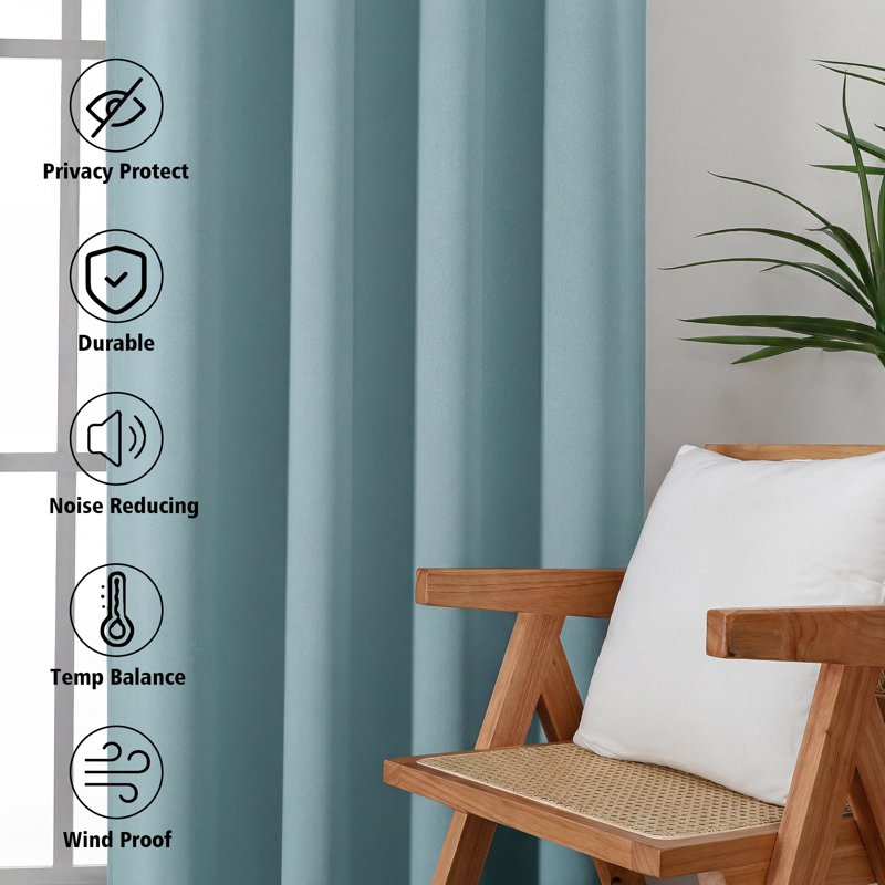 Blackout Curtains 2 Panels Thermal Insulated Light Blocking Window Drapes