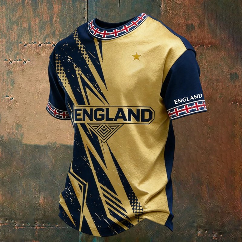 Men's 2026 Patriotic Football Shirt - Breathable Short Sleeve Tee, Yellow XXXXL