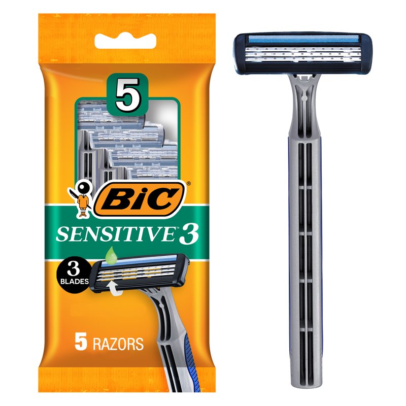 Men's Disposable Razors for Sensitive Skin - 3 Pack, 5 Count