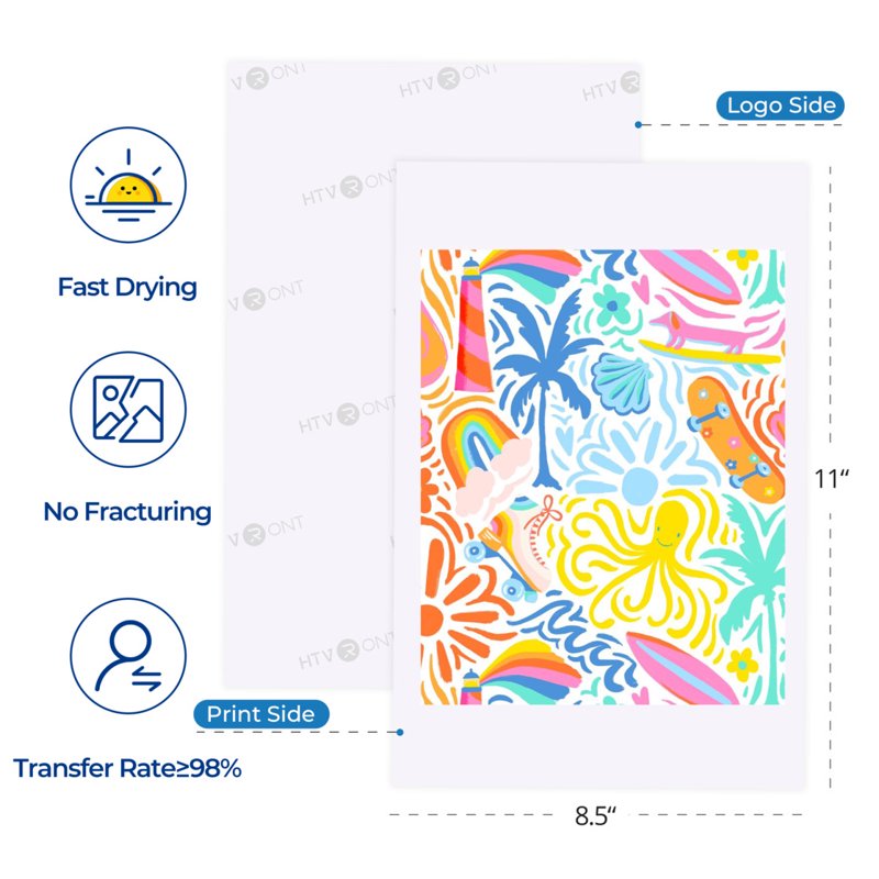 Sublimation Paper 8.5 x 11 Inches - 35 Sheets for Inkjet Printers