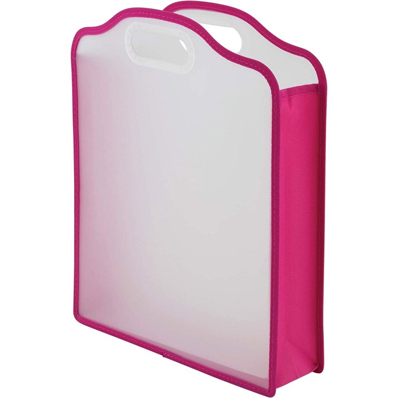 Pink Paper Folio for 12x12 Inch Paper Storage - Sturdy & Portable Organizer