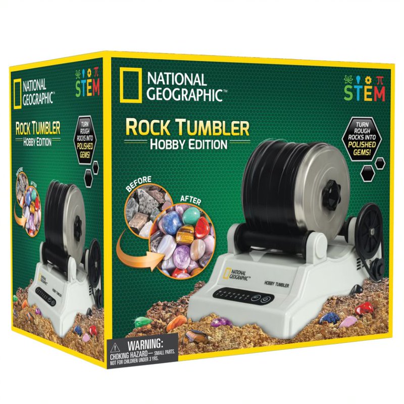 Rock Tumbler Kit with Gemstones and Jewelry Making for Kids - Educational STEM Toy