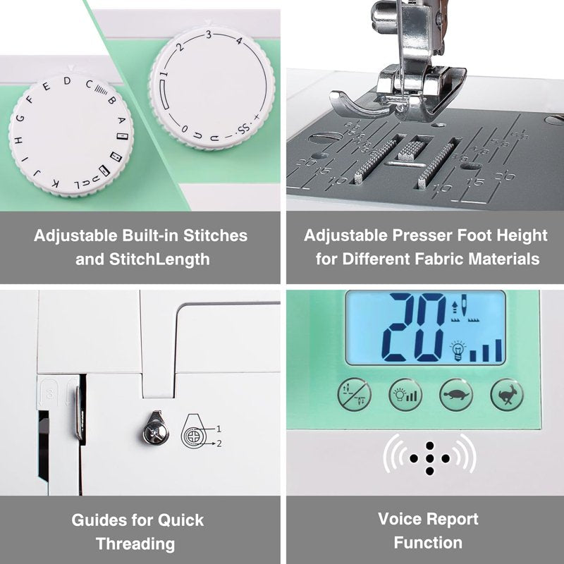 Beginner Sewing Machine with LCD Display, 25 Stitches & Adjustable Speed