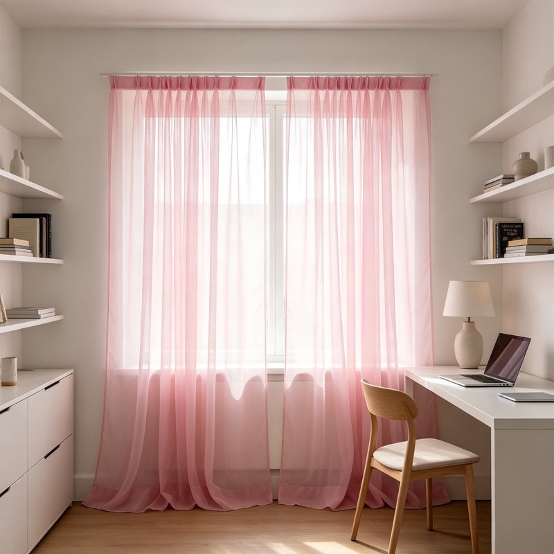 Semi-Sheer Light Filtering Curtains for Living Room & Bedroom - 78 Inch Long