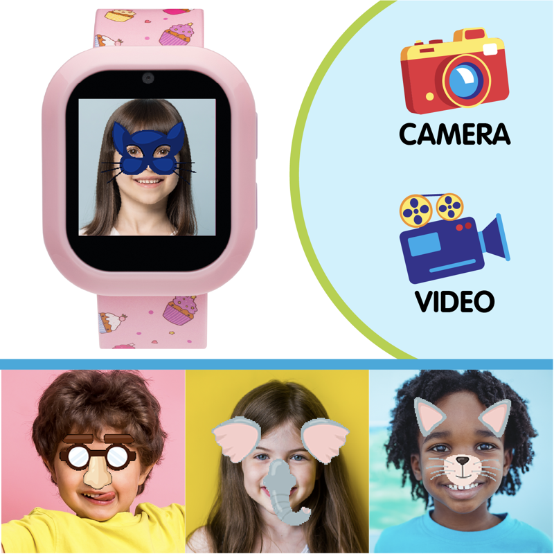 Kids Bluetooth Headphone Set with Pink Cupcake Design and Wireless Audio