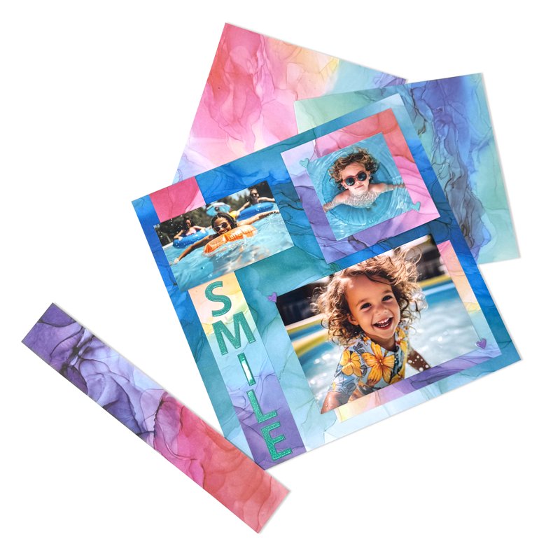 Alcohol Ink Craft Paper Pack - Multi-Size, 30 Sheets for Fluid Art & Scrapbooking