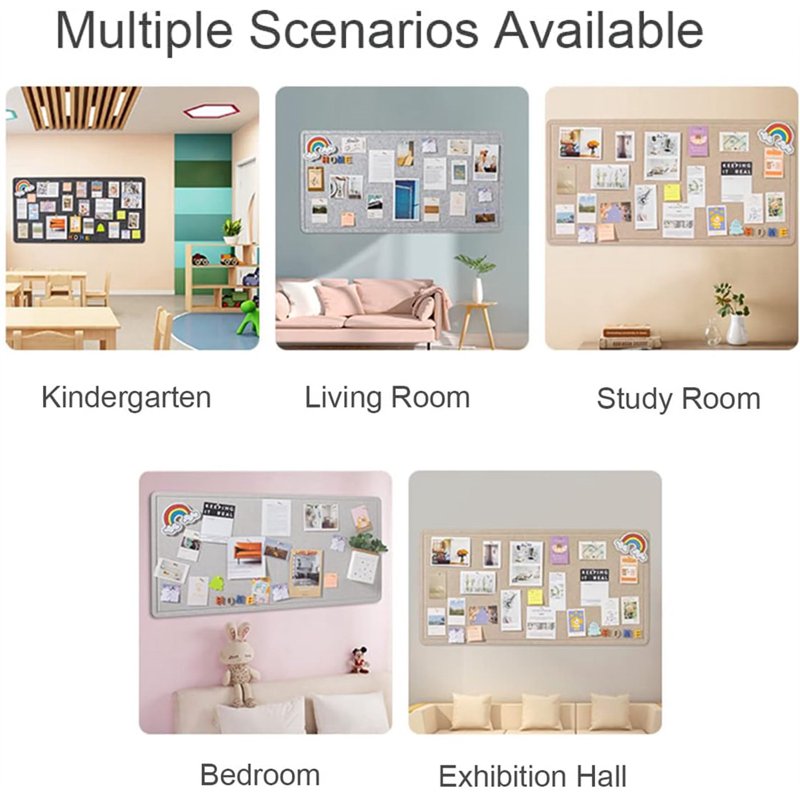 Self-Adhesive Felt Cork Board Tiles - 15.7x23.6 Inch Bulletin Board for Home & Office