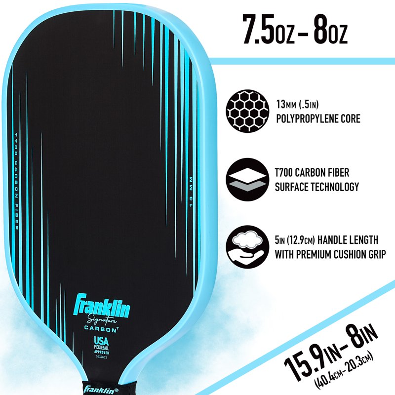 Blue Franklin Sports Signature Series Pro Pickleball Paddle, 13mm Core
