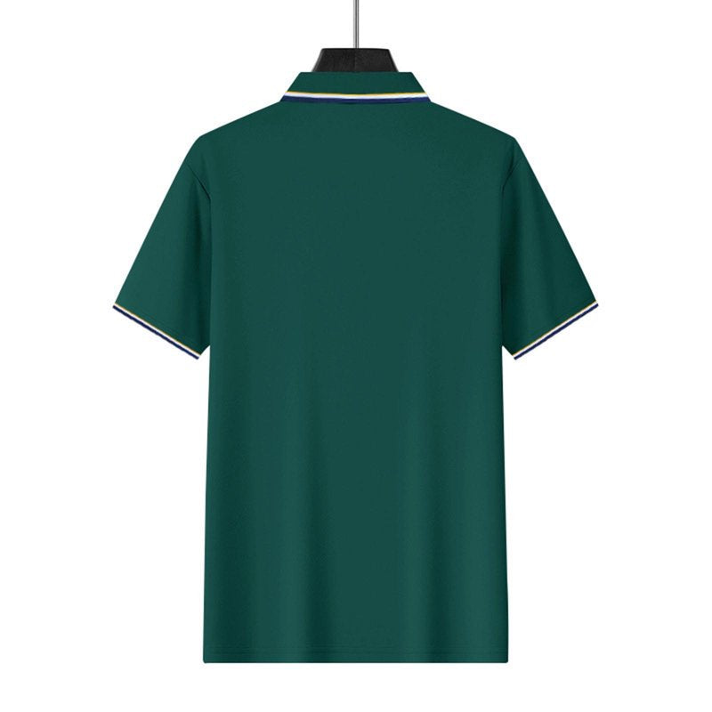 Men's Short Sleeve Button-Down Golf Shirts with Classic Stripe Design