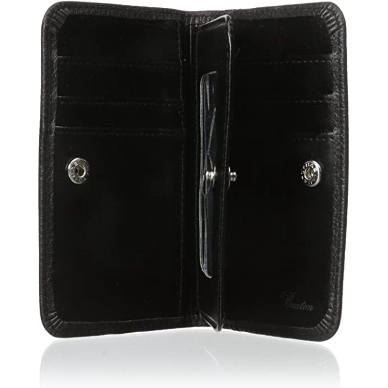Leather Card Case with ID Window and Multiple Slots - Black & Red Variants