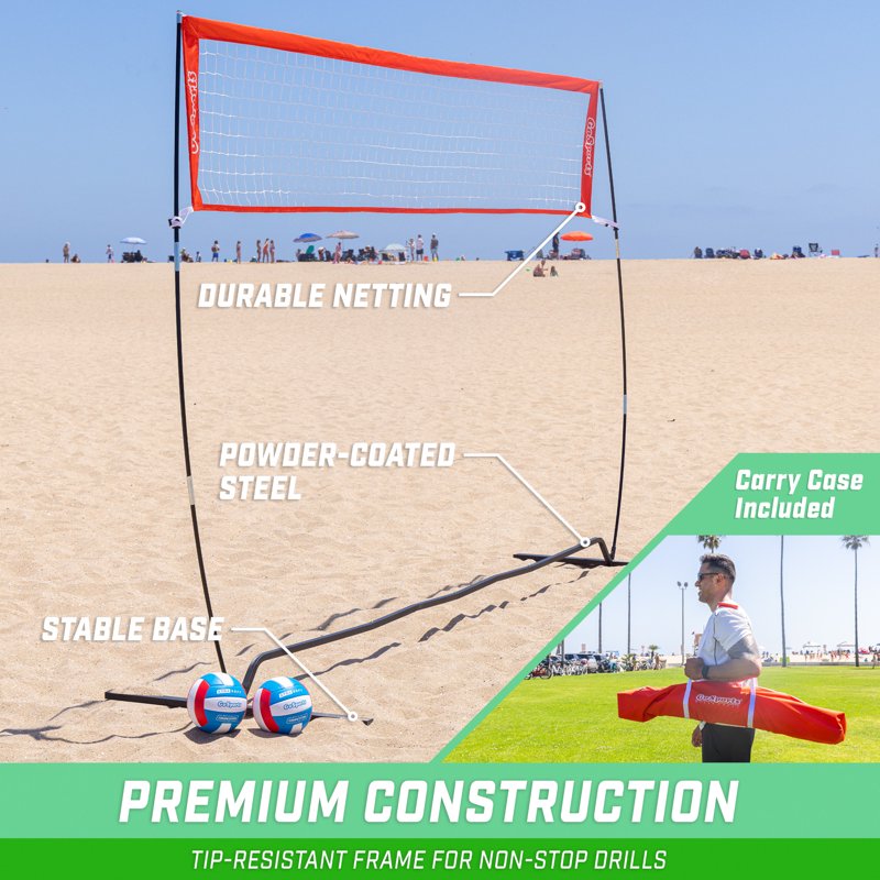 Freestanding Volleyball Training Net - Adjustable Height, Portable for Indoor & Outdoor Use