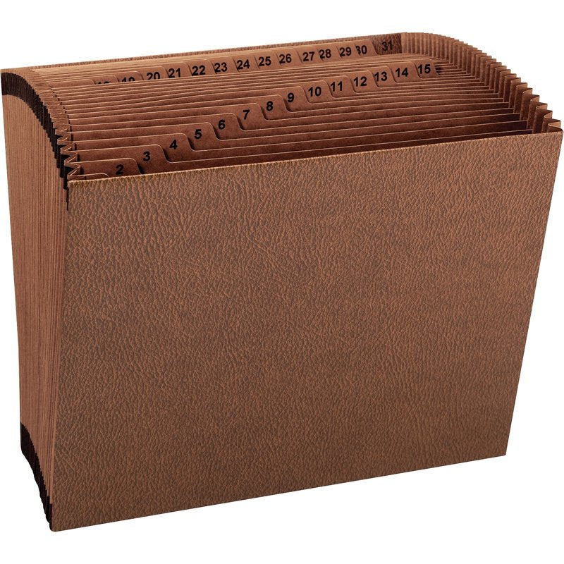 Smead TUFF Expanding File with 31 Daily Index Pockets Letter Size Brown