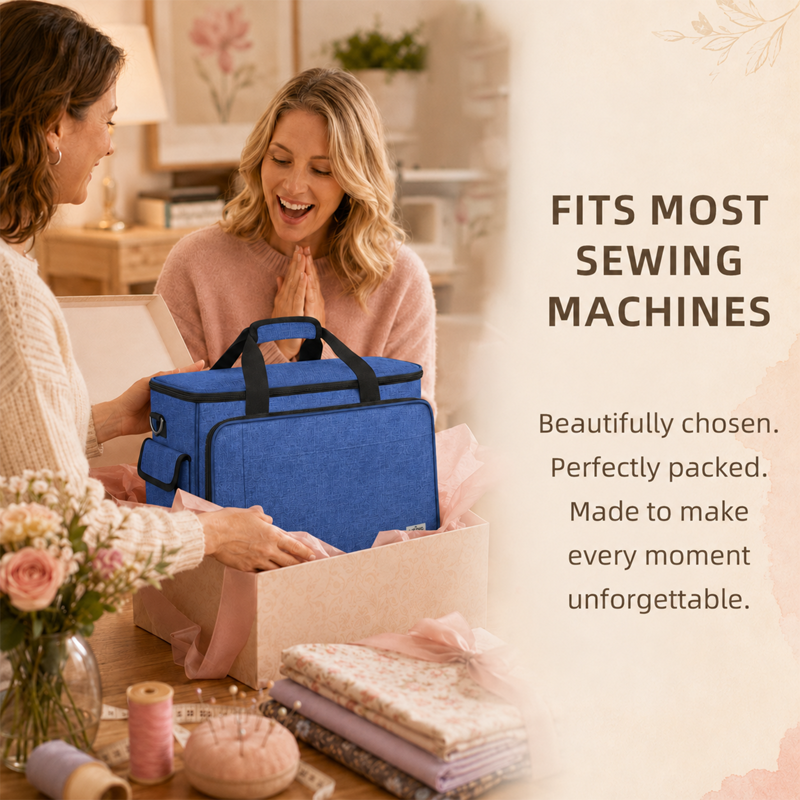 Portable Sewing Machine Carrying Case with Shoulder Strap - Water-Resistant, Padded Storage Bag
