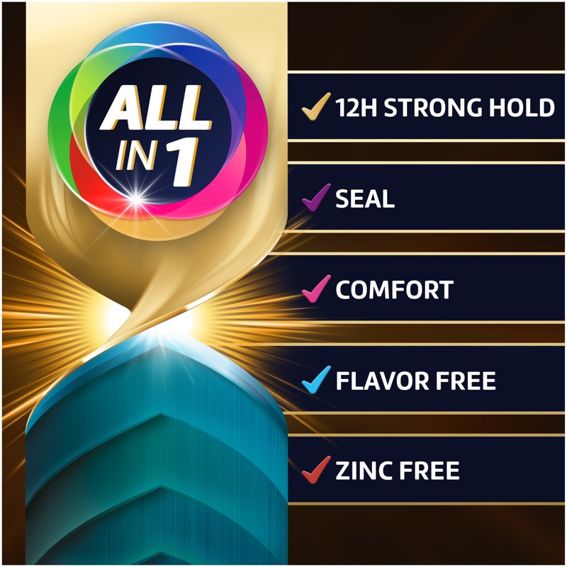 Denture Adhesive Cream All-In-1 Zinc Free Strong Hold 4 Pack