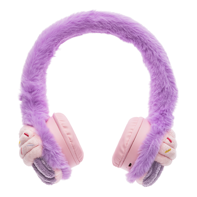 Kids Bluetooth Headphone Set with Pink Cupcake Design and Wireless Audio