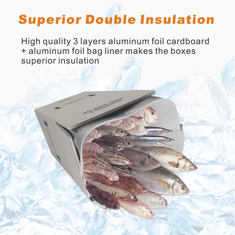 Insulated Shipping Boxes with Aluminum Foil Liners - 4 Pack Small Cold Food Mailers
