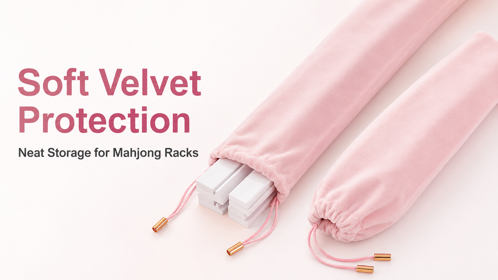 Velvet Mahjong Rack Storage Bag with 2 Compartments for 4 Racks & Pushers