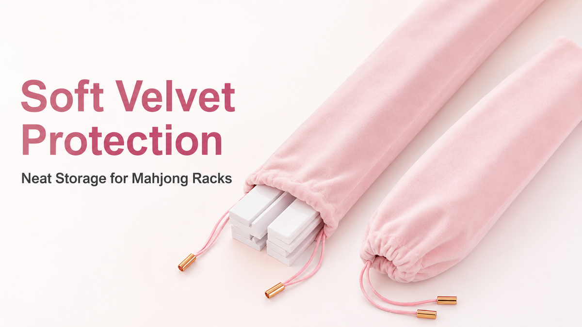 Velvet Mahjong Rack Storage Bag with 2 Compartments for 4 Racks & Pushers