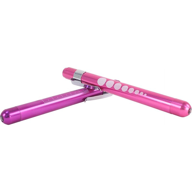 MedITAC Titanium Bonded 7.25-Inch Bent Bandage Scissors with LED Light - 2 Pack (Pink & Purple)