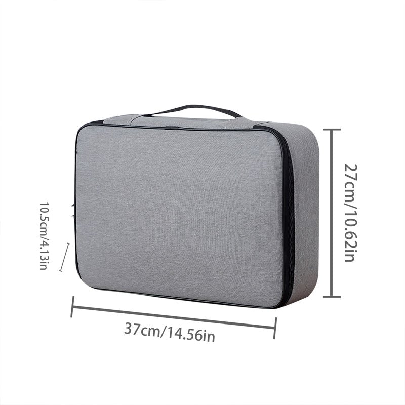 Fireproof Waterproof Document Bag with Lock - Multi-Layer Safety Organizer for Passports, Money, Laptop